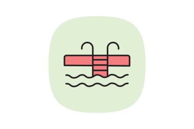 Yüzme havuzu, vektör, piksel mükemmel, illüstratör dosyası