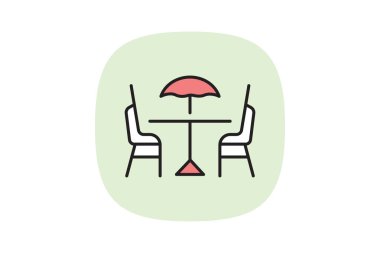 Patio, vektör, piksel mükemmel, illüstratör dosyası