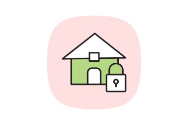 Ev güvenliği, vektör, piksel mükemmel, illüstratör dosyası