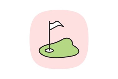 Golf sahası, vektör, piksel mükemmel, illüstratör dosyası