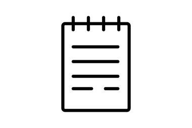 Not defteri, vektör, piksel mükemmel, illüstratör dosyası