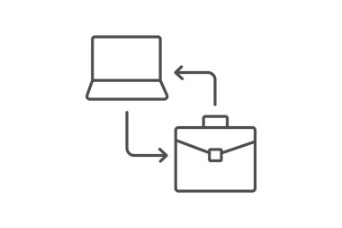 Dizüstü bilgisayar evrak çantası, vektör, piksel mükemmel, illüstratör dosyası