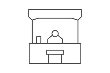 Ticaret Göstergesi Booth, vektör, piksel mükemmel, illüstratör dosyası