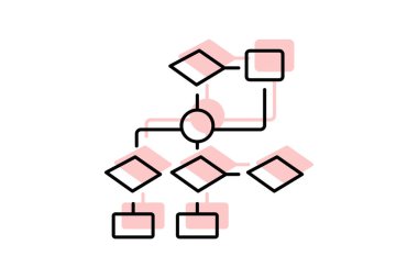 Akış şeması, vektör, piksel mükemmel, illüstratör dosyası