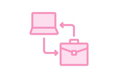 Dizüstü bilgisayar evrak çantası, vektör, piksel mükemmel, illüstratör dosyası