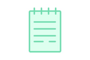 Not defteri, vektör, piksel mükemmel, illüstratör dosyası