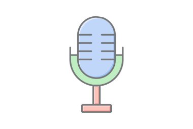 Mikrofon, vektör, piksel mükemmel, illüstratör dosyası