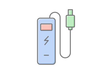 Taşınabilir Charger, vektör, piksel mükemmel, illüstratör dosyası