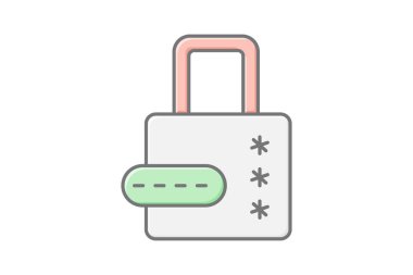 Tsa Lock, vektör, piksel mükemmel, illüstratör dosyası