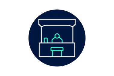 Ticaret Göstergesi Booth, vektör, piksel mükemmel, illüstratör dosyası