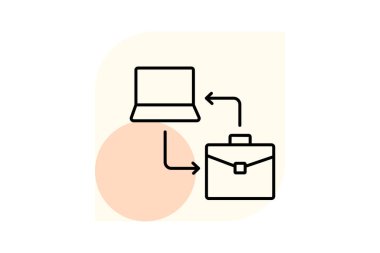 Dizüstü bilgisayar evrak çantası, vektör, piksel mükemmel, illüstratör dosyası