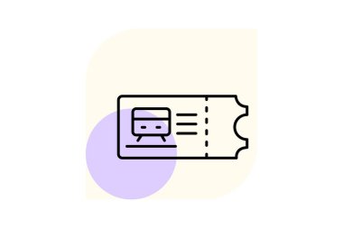 Tren bileti, vektör, piksel mükemmel, illüstratör dosyası