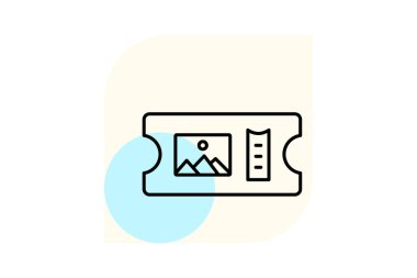 Müze bileti, vektör, piksel mükemmel, illüstratör dosyası