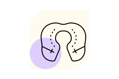 Seyahat Yastığı, vektör, piksel mükemmel, illüstratör dosyası