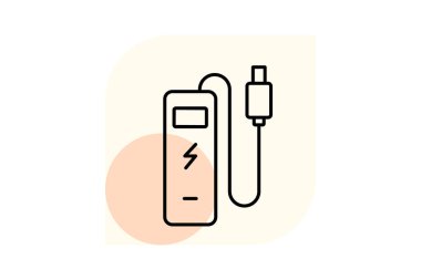 Taşınabilir Charger, vektör, piksel mükemmel, illüstratör dosyası