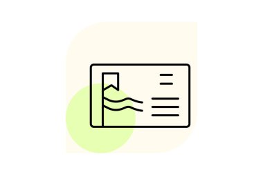 Kartpostal, vektör, piksel mükemmel, çizer dosyası