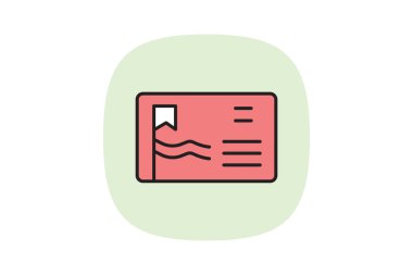 Kartpostal, vektör, piksel mükemmel, çizer dosyası