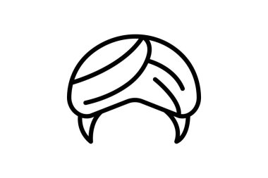 Türban, vektör, piksel mükemmel, illüstratör dosyası