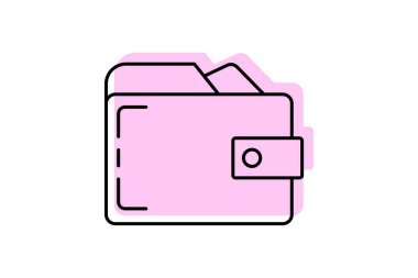 Cüzdan, vektör, piksel mükemmel, çizer dosyası