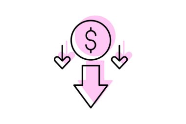 Maliyet azaltma, vektör, piksel mükemmel, illüstratör dosyası