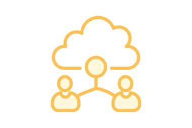 Bulut İşbirliği, vektör, piksel mükemmel, illüstratör dosyası