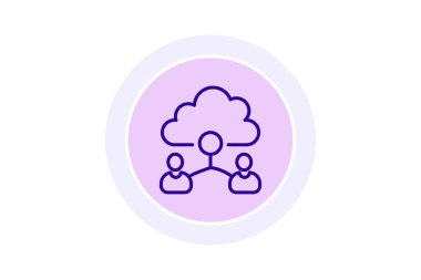 Bulut İşbirliği, vektör, piksel mükemmel, illüstratör dosyası