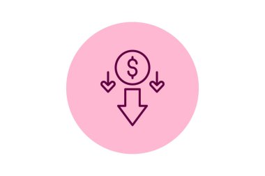 Maliyet azaltma, vektör, piksel mükemmel, illüstratör dosyası