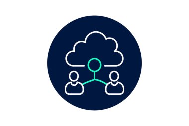 Bulut İşbirliği, vektör, piksel mükemmel, illüstratör dosyası