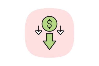 Maliyet azaltma, vektör, piksel mükemmel, illüstratör dosyası