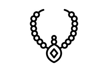 Ruby ve İnci Kolye, vektör, piksel mükemmel, illüstratör dosyası