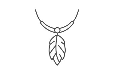 Altın Tüy Kolye, vektör, piksel mükemmel, illüstratör dosyası