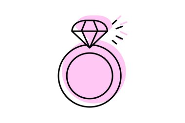 Nişan yüzüğü, vektör, piksel mükemmel, illüstratör dosyası