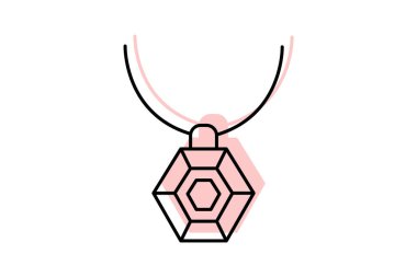 Zümrüt kolye, vektör, piksel mükemmel, illüstratör dosyası