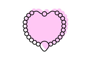 İnci ve Elmas Kolye, vektör, piksel mükemmel, illüstratör dosyası