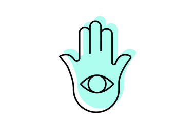 Hamsa El Kolyesi, vektör, piksel mükemmel, illüstratör dosyası