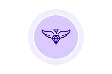 Elmas Kanat Kolyesi, vektör, piksel mükemmel, illüstratör dosyası