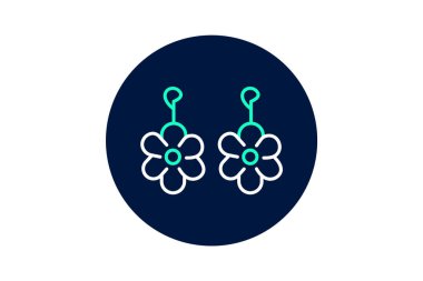 Enamel Çiçek Küpeleri, vektör, piksel mükemmel, illüstratör dosyası