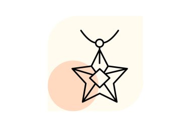 Elmas Yıldızı Kolyesi, vektör, piksel mükemmel, illüstratör dosyası