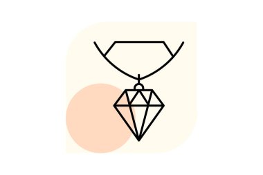 Elmas İlk Kolye, vektör, piksel mükemmel, illüstratör dosyası