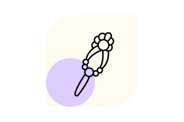 İnci ve Elmas Saç tokası, vektör, piksel mükemmel, illüstratör dosyası