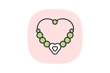 Gümüş Kalp Bileziği, vektör, piksel mükemmel, illüstratör dosyası