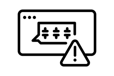 Kötü amaçlı yazılım uyarısı, vektör, piksel mükemmel, illüstratör dosyası
