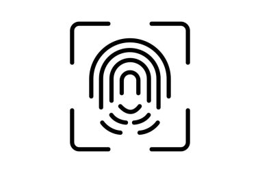 Biyometrik tarayıcı, vektör, piksel mükemmel, illüstratör dosyası