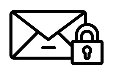 Güvenli e- posta, vektör, piksel mükemmel, illüstratör dosyası