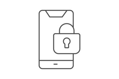 Mobil Güvenlik, vektör, piksel mükemmel, illüstratör dosyası