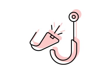 Phishing kancası, vektör, piksel mükemmel, illüstratör dosyası