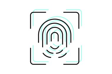 Biyometrik tarayıcı, vektör, piksel mükemmel, illüstratör dosyası