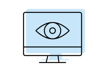 Dark Web Monitor, vektör, piksel mükemmel, illüstratör dosyası