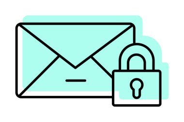 Güvenli e- posta, vektör, piksel mükemmel, illüstratör dosyası