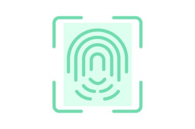 Biyometrik tarayıcı, vektör, piksel mükemmel, illüstratör dosyası